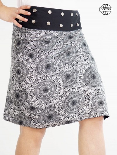 Skirt long printed black fleuri mandala collection summer 2021 woman