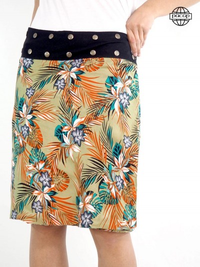 Reversible flowery skirt for woman collection summer pacap power flower