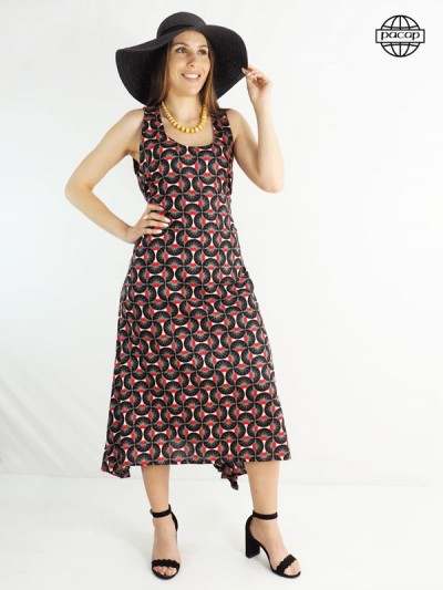 flowing dress, summer dress, long dress, black dress, raspberry dress