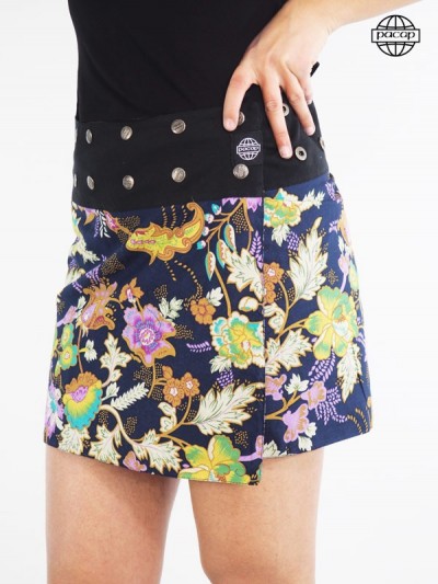 jupe été, jupe portefeuille, jupe réversible, jupe courte, jupe boutonnée, jupe à fleurs, jupe femme