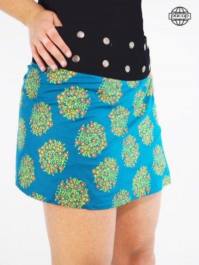 Summer skirt, female skirt, original skirt, short skirt, skirt wallets, reversible skirt, blue skirt, green skirt