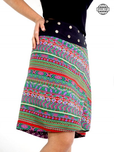 Jupe longue, jupe taille haute, jupe ethnique, jupe colorée, jupe portefeuille, jupe été, jupe femme, jupe originale