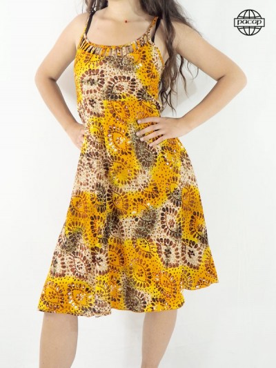 thin straps dress, midi dress, mid-length dress, yellow dress, woman dress, summer dress, orange dress, original dress