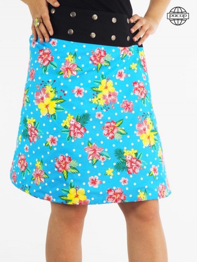 Skirt summer blue fleurian
