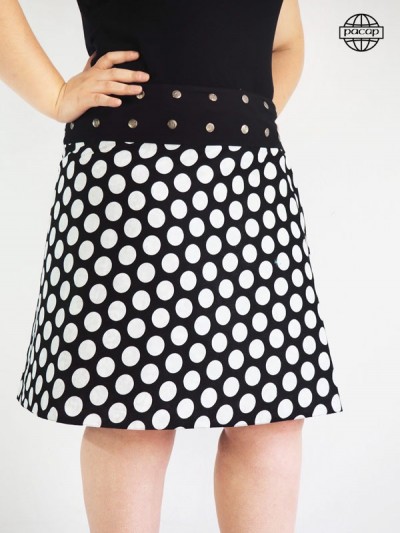 Black and white skirt large print size single size