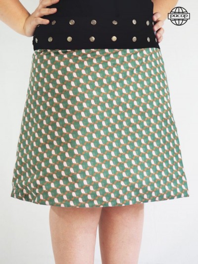 Skirt Tulip Verte Maxi Reason Geometric for Woman Ronde