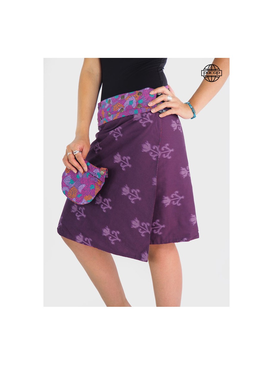 Purple Skirt Medium Polka Dot Pattern Waistband Zipper 100 Cotton