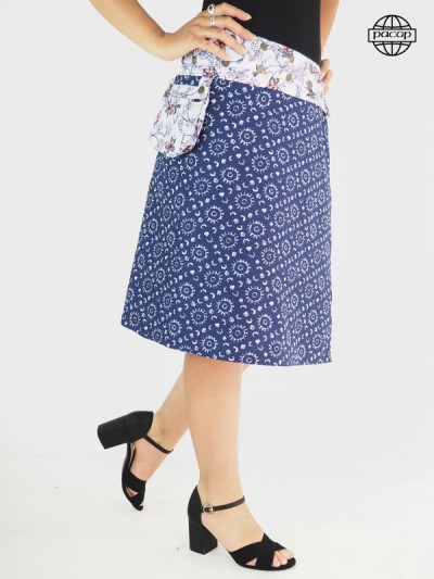Blue Skirt Removable Zip Belt