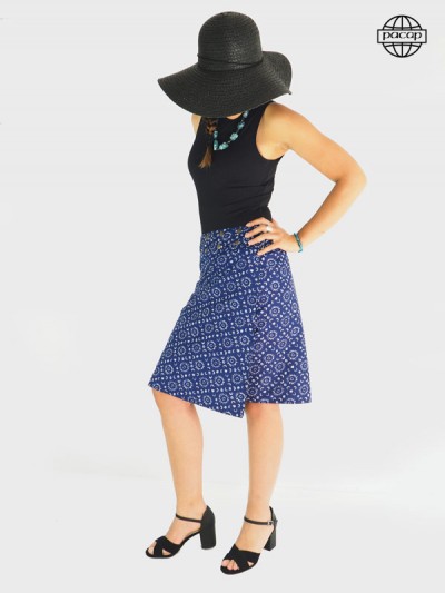 Blue skirt with zip all soft. Cotton Removable Zip Belt Adjustable Waist
