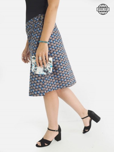 Long Cotton Skirt Transformable Belt Snap Pockets