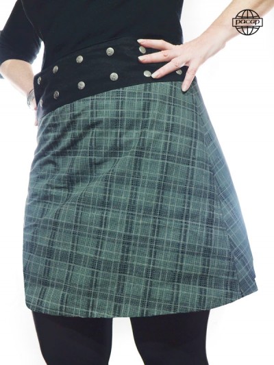 jupe grise pour femme ronde réversible coupe portefeuille pour femme ronde taille reglable