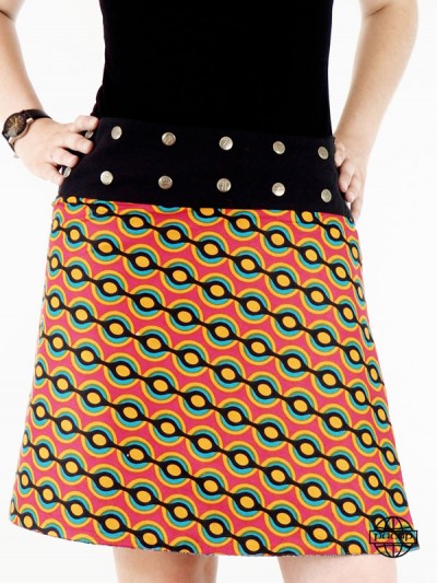 Original orange printed skirt for women