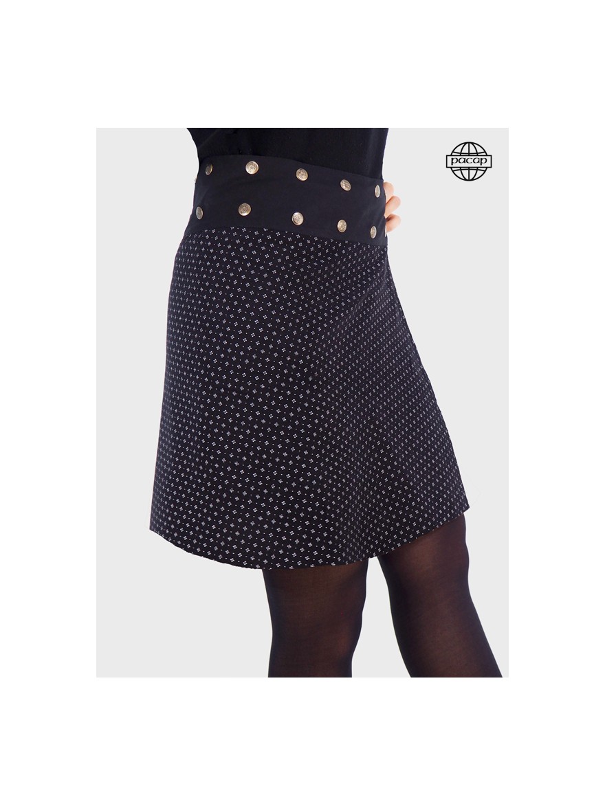 Velvet black skirt for women