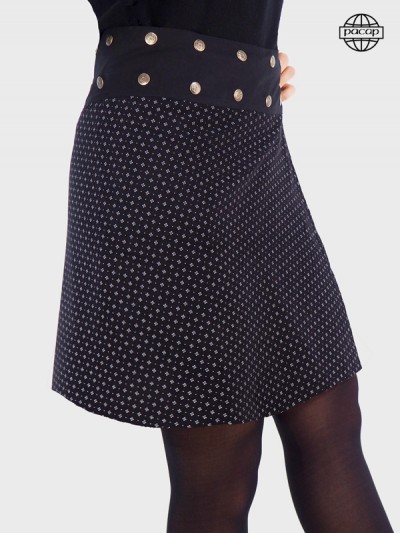 Velvet black skirt for women