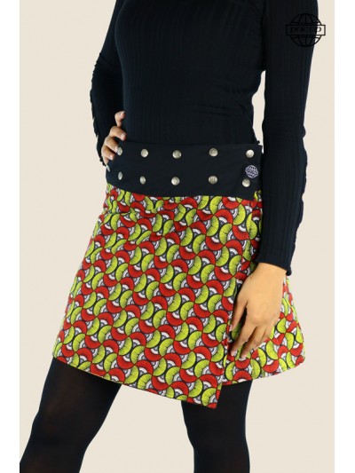 African printed yellow wallet skirt