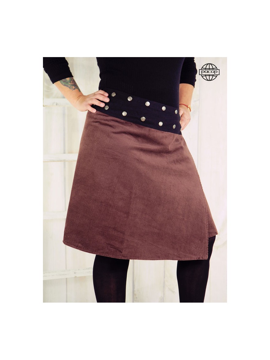 Velvet skirt brown winter