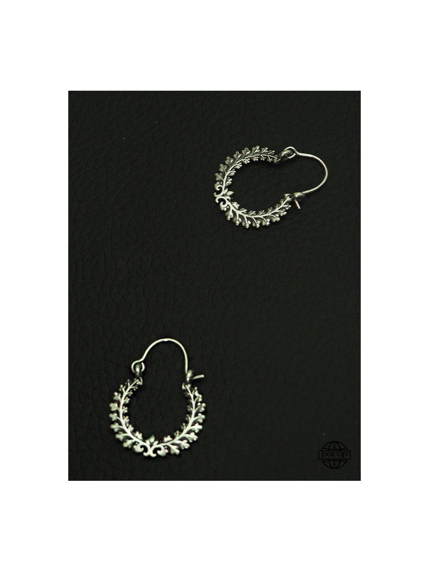 Symmetrical round silver earrings