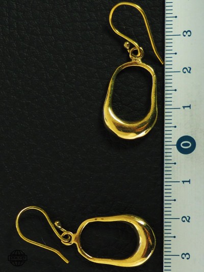 bijoux d'oreilles simple en or 4 cm