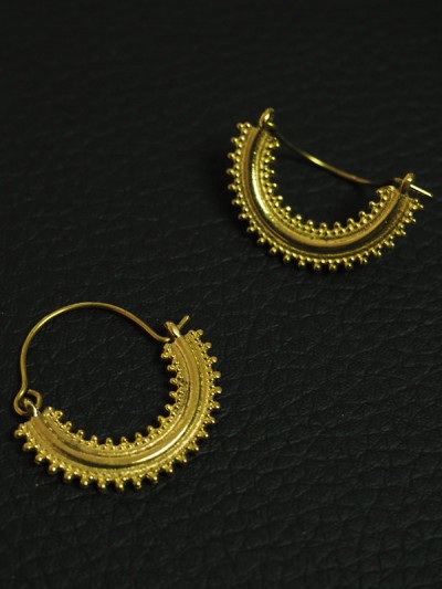 Original Indian gold brass small creole earring