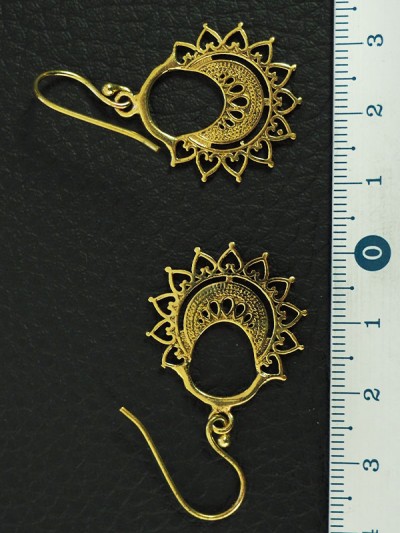small original oriental gold-plated brass earrings