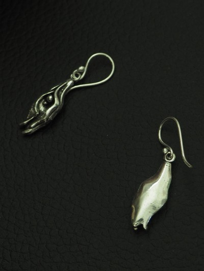 Handcrafted Indian Silver Pendant Earrings.