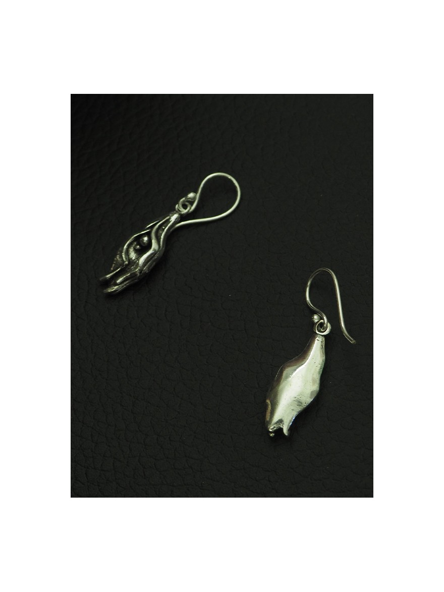 Handcrafted Indian Silver Pendant Earrings.