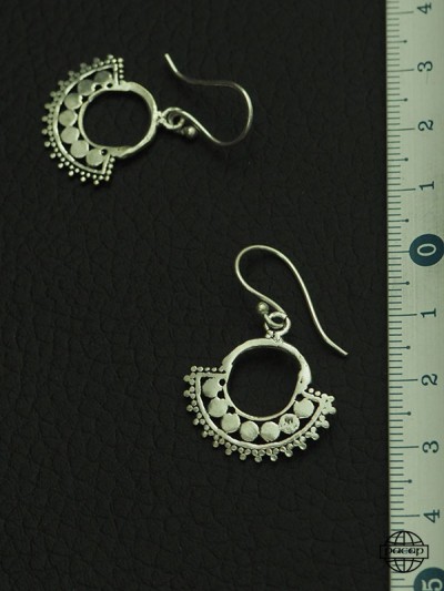 Silver-plated brass earrings, original bohemian hippie chic style