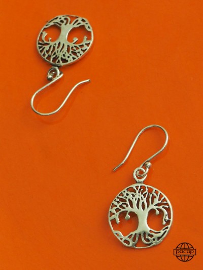 Natural Bohemian Tree Pendants Silver Hippie Chics Tree of Lives Earrings