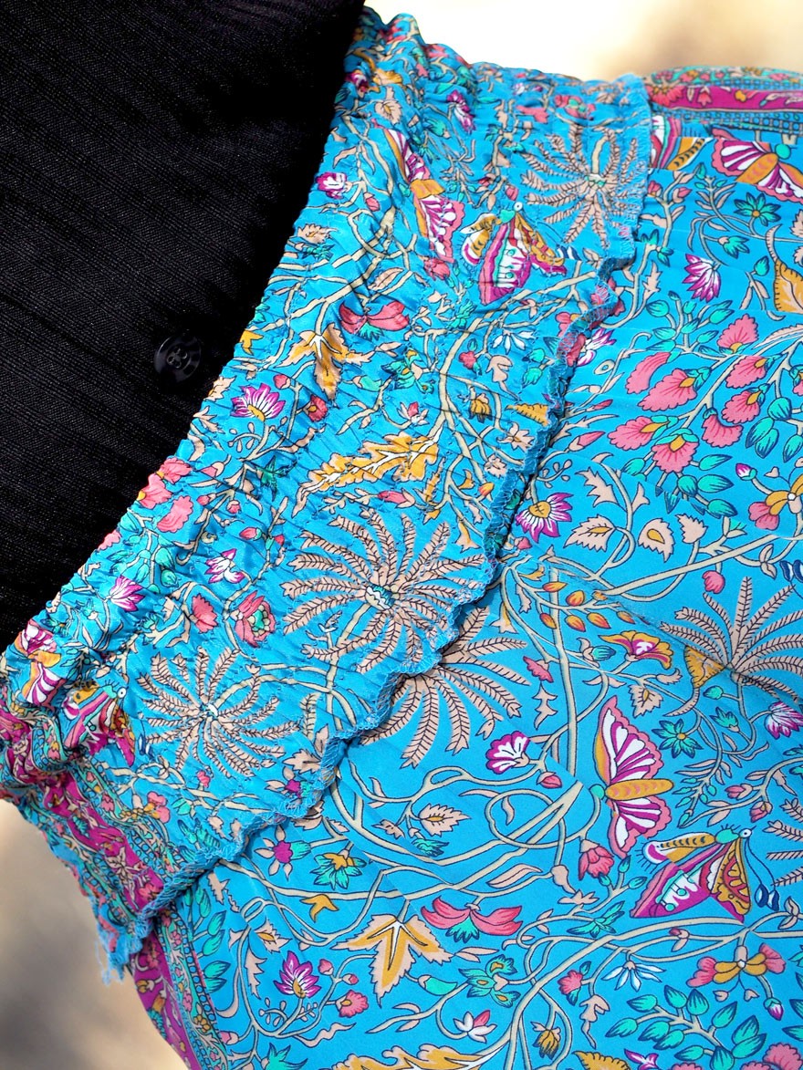 Jupe Femme M&Co Taille 28, Bleu Motif Géométrique, Coupe A, Viscose (occasion)