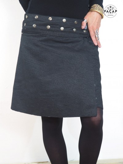 woman denim skirt