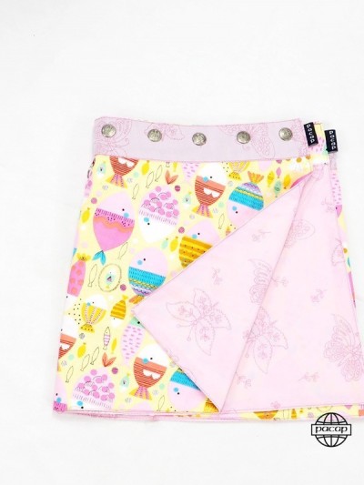 jupe fille réversible avec pochette détachable marque française, motif graphique, fournisseur Paris Lyon