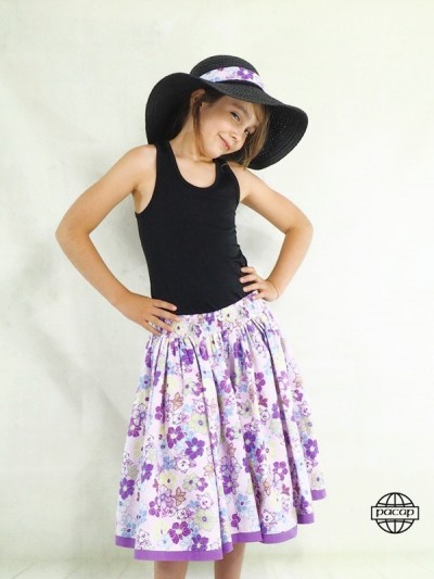 ruffled girl skirt floral pattern wholesale supplier french brand, tie belt summer clothing, children