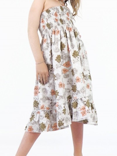 Printed girl's dress convertible into skirt French wholesale supplier