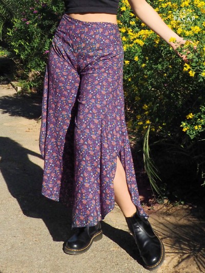 Sexy high-waisted culottes with floral print