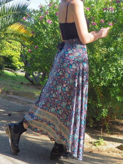 wrap skirt with flower print