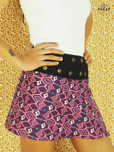 children's wallet skirt pink purple adjustable waist butterfly pattern wallet