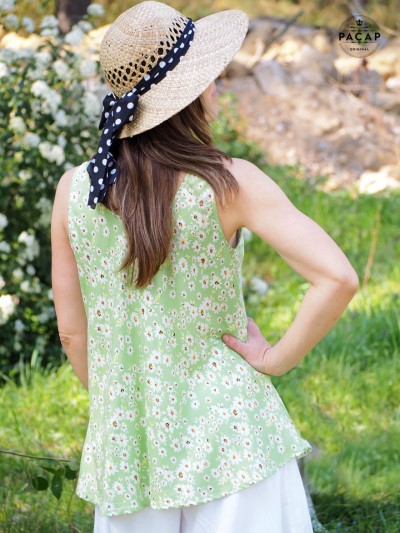 light summer top floral print sleeveless