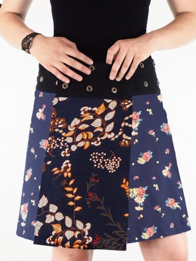 jupe longue fluide motif floral|