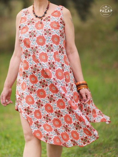 Long summer dress with bohemian pattern
