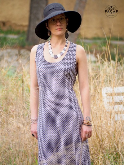 modern print women's round-neck summer dress