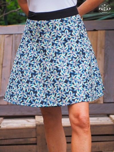 Blue cotton wrap skirt, French brand