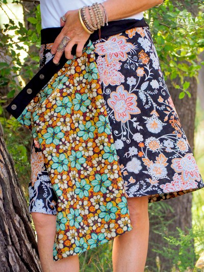 floral print skirt, adjustable waist