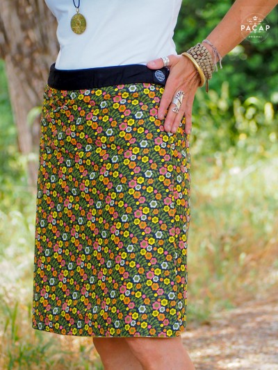 skirt 2 faces skirt 2in1 adjustable size snap buttons