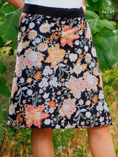 skater skirt asymmetrical skirt slit skirt 2in1 floral pattern floral