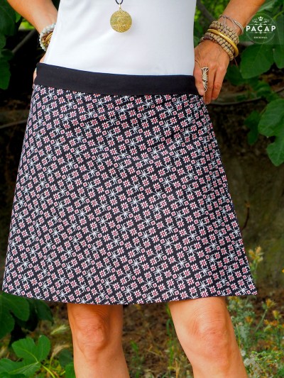 medium reversible skirt geometric ethnic pattern for women