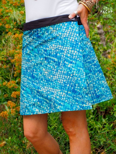 reversible skirt blue summer straight cut and flared size medium