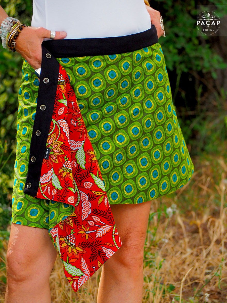 Reversible skirt, Wrap skirt, Skirt for woman, Ethnic skirt