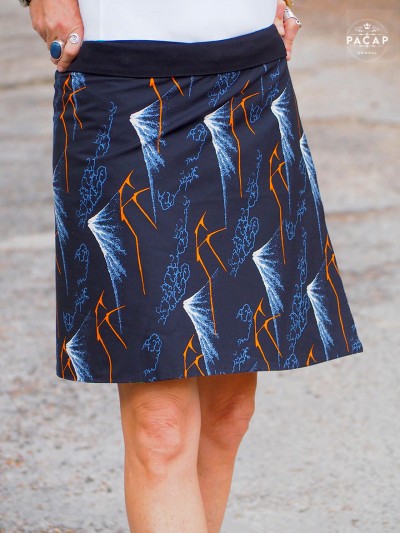 Mid-length skirt for women in cotton