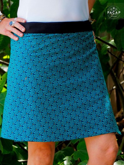 Blue skirt medium geometric pattern