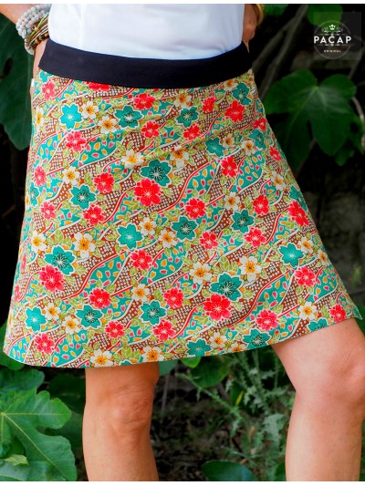 Skater skirt with floral pattern one size